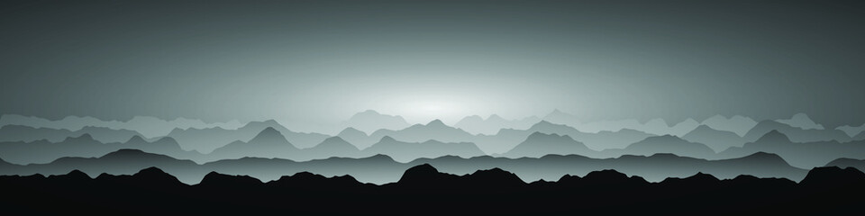 Color Mountains Landscape Generative Art background illustration