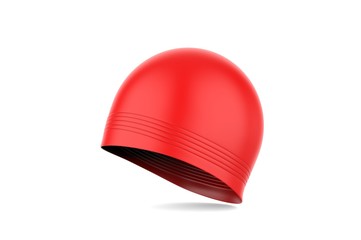Blank swim cap for branding and mock up, 3d render illustration.