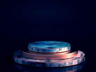 Beautiful, elegant, abstract background with metal and the texture of stone, marble and granite. 3d illustration, 3d rendering.