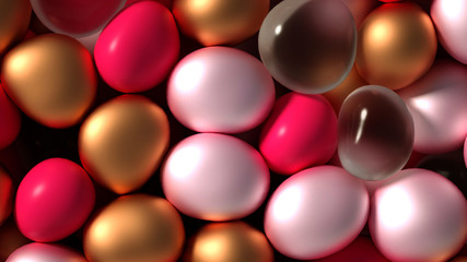 Beautiful background with beads, particles and simulation. 3d illustration, 3d rendering.