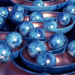 Beautiful, elegant, abstract background with metal and the texture of stone, marble and granite. 3d illustration, 3d rendering.