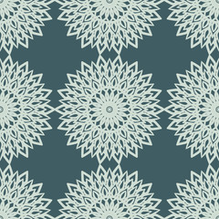 Seamless ethnic pattern with floral motives. Mandala stylized print template for fabric and paper. Boho chic design. Summer fashion.