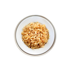 Fried cabbage with caraway and garlic on a plate