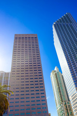 Fototapeta premium Downtown Miami cityscape view with condos and office buildings.