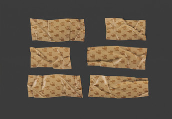 Brown Kraft Paper Strip Tape Adhesive Mockup