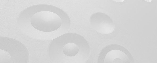 white abstract futuristic background with round geometry and copy space for text, large empty space, wallpaper