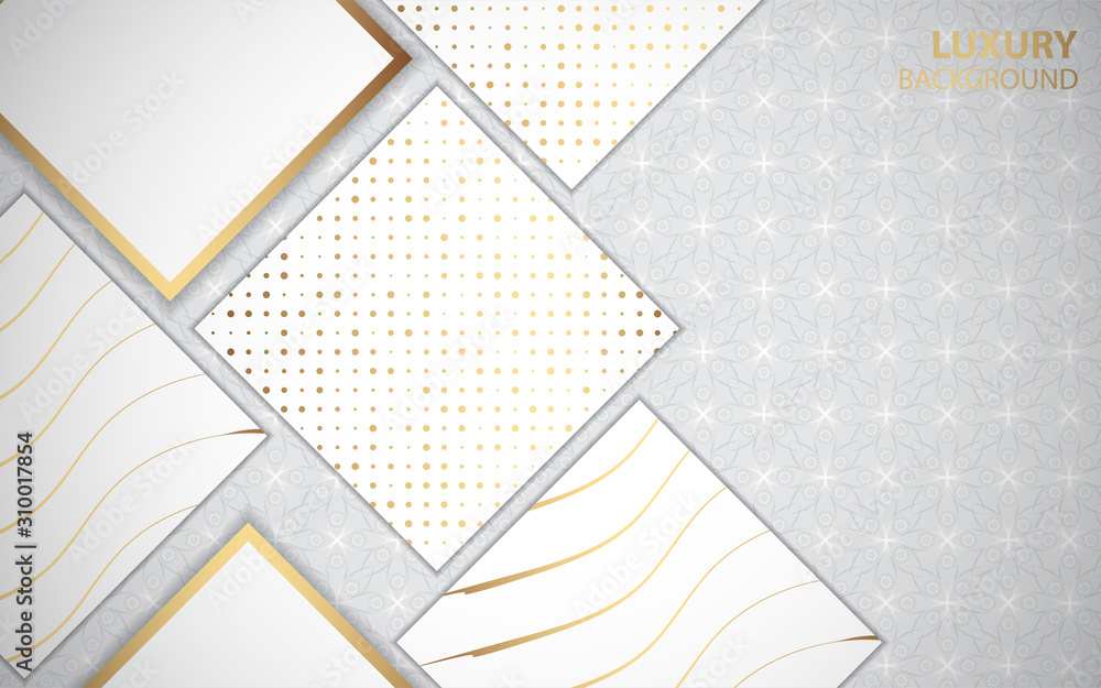 Aufkleber modern abstract light silver background vector. elegant shape design with golden line. luxury vector