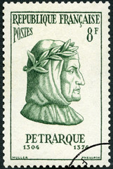 FRANCE - 1956: shows Francesco Petrarca Petrarch (1304-1374), Portraits, 1956