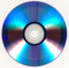 Partially recorded DVD-R disc underside on a white background