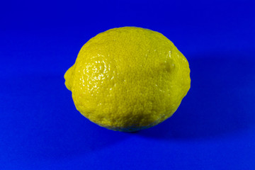 Sicilian lemon on a classic blue background