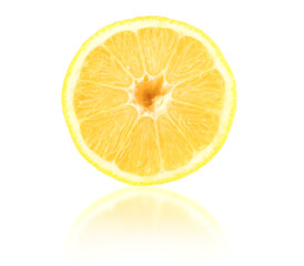 sliced lemon isolated on white background. healthy food
