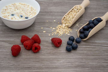 cereal when preparing with blueberries, raspberries, oatmeal