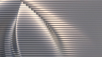 Stainless steel shape. Abstract architectural pattern