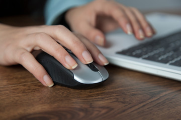 business woman working in computer