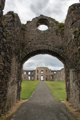 Obraz premium Ruins of a medieval mansion, Downhill House, Downhill Demesne, Downhill, County Londonderry, Northern Ireland, United Kingdom