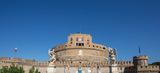 Castle of St Angelo in Rome as seen from the bridge