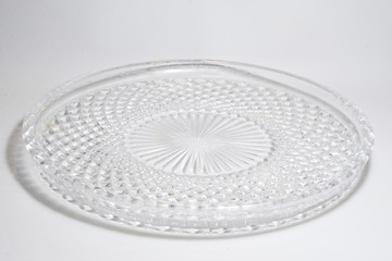 crystal dish on a white background