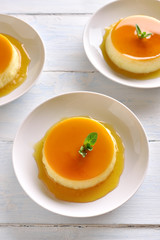 Caramel custard pudding
