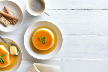 Caramel custard pudding