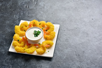 Fried organic shrimp