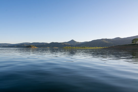 Lake berryessa blue skies summer california .