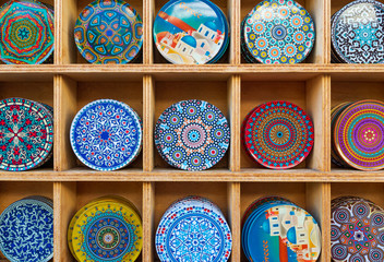 Background of Plates in Heraklion, Crete, Greece