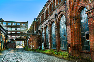 old buildings at the Gdańsk shipyard, Poland - obrazy, fototapety, plakaty