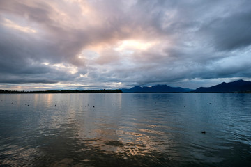 Dawn on Chiemsee Lake. Bavaria, Germany