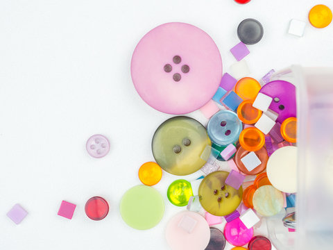 Colorful color of buttons, clasper for white background or wallpaper