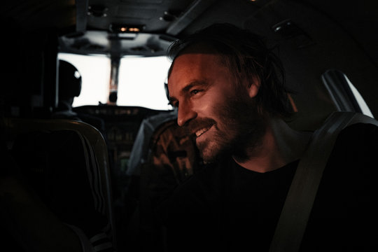 Man in private plane
