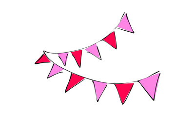 hand-drawn flag ribbon. festive Doodle art. use it as a clipart in greeting cards, print on clothes, animation, packaging or design of your website	