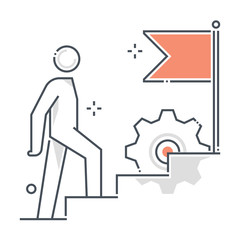 Promotion related color line vector icon, illustration