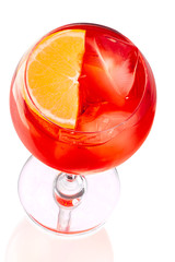 Aperol spritz glass, paths, top