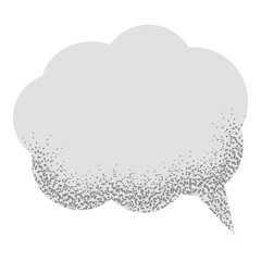 Speech empty bubble with with noise sand texture trendy