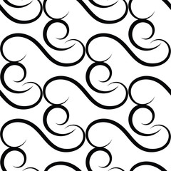 Wave seamless vector pattern or monochrome modern background