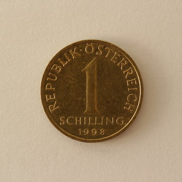Vorderseite einer ehemaligen &Ouml;sterreichischen  1 Schilling M&uuml;nze