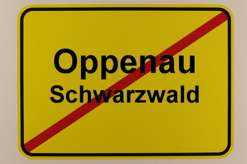 Grafische Darstellung des Ortsaugangsschildes der Stadt Oppenau im Schwarzwald
