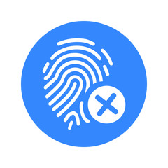 Reject fingerprint, biometric, identity deny icon