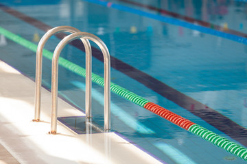 Detail from swimming pool with swim lanes