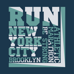 New York typography, t-shirt  Brooklyn, design graphic,  printing man NYC