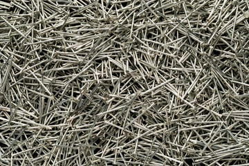 New iron nails background, place for text.