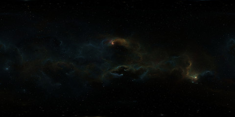Obraz na płótnie Canvas 360 degree stellar system and gas nebula. Panorama, environment 360 HDRI map. Equirectangular projection, spherical panorama