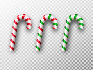 Candy canes. Vector realistic illustration 
