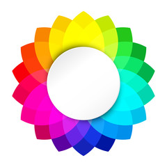 Obraz premium vector illustration of rainbow flower logo on white background