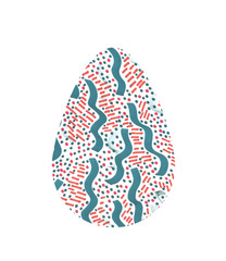 Set of multi-colored abstract Easter eggs. Watercolor decorative drawing