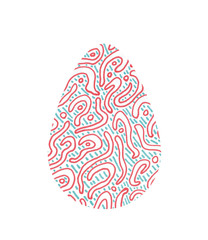 Set of multi-colored abstract Easter eggs. Watercolor decorative drawing