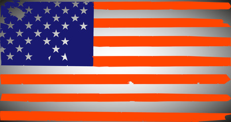 USA Flag in Phantom Blue and Lush Lava colors