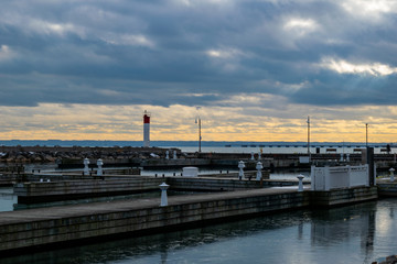 Bronte Harbour during Winter with Lighthouse 