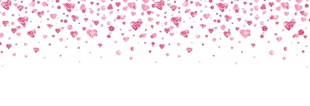 Valentines Day Banner For Greeting Cards Wedding Invitation Gift Packages  Heart Flying Frame Celebration Backdrop Bright Pink Hearts Confetti Falling  On White Background Vector Illustration Stock Illustration - Download Image  Now - iStock