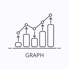 Modern thin line infographic vector element on white backdrop. Illustration of graph icon.